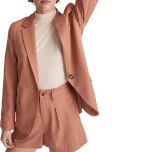 Madewell Women The Larsen Blazer XXL Notched lapel Single Button In Dried Rose